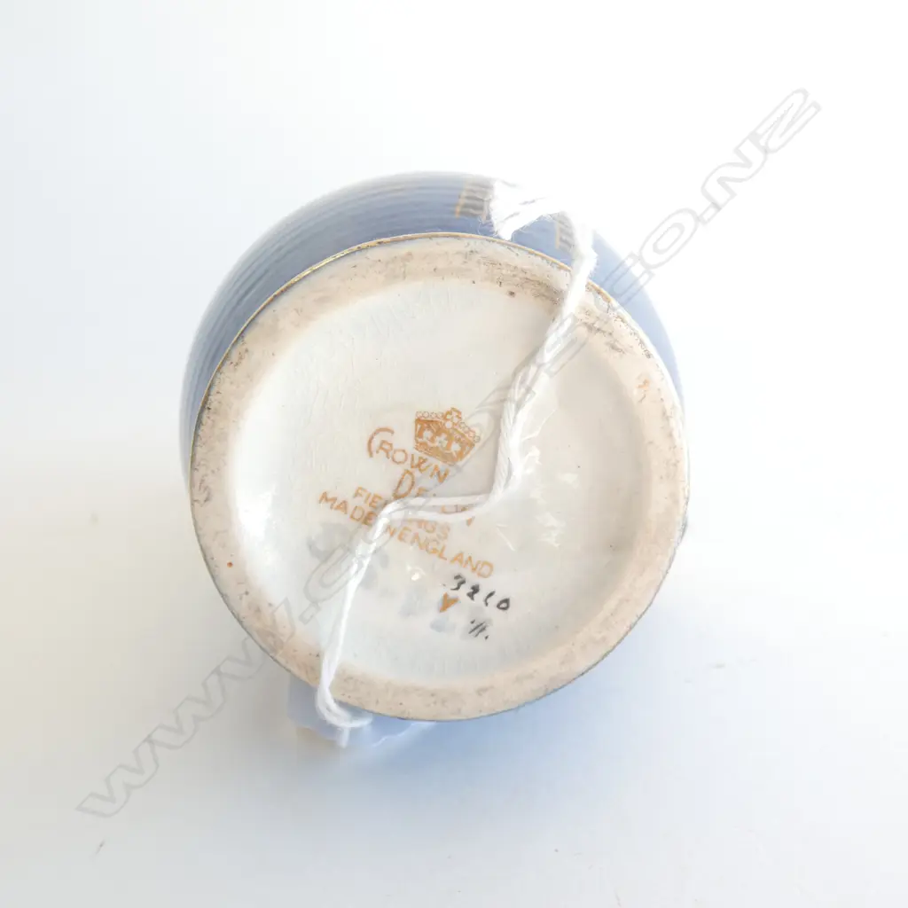 A Crown Devon blue royale ewer vase. Image 1++